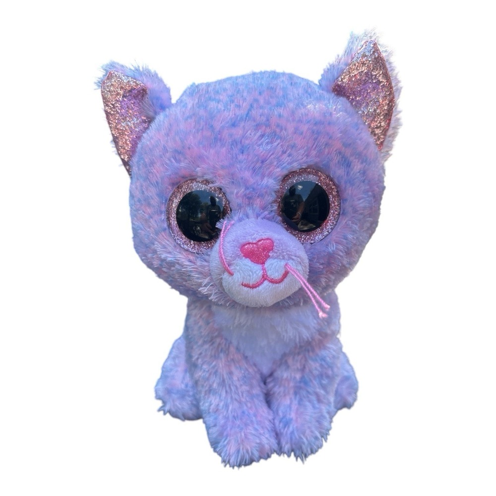 Ty Beanie Boos "Cassidy" the Purple Speckled Pastel Cat 6" Small Plush Toy
